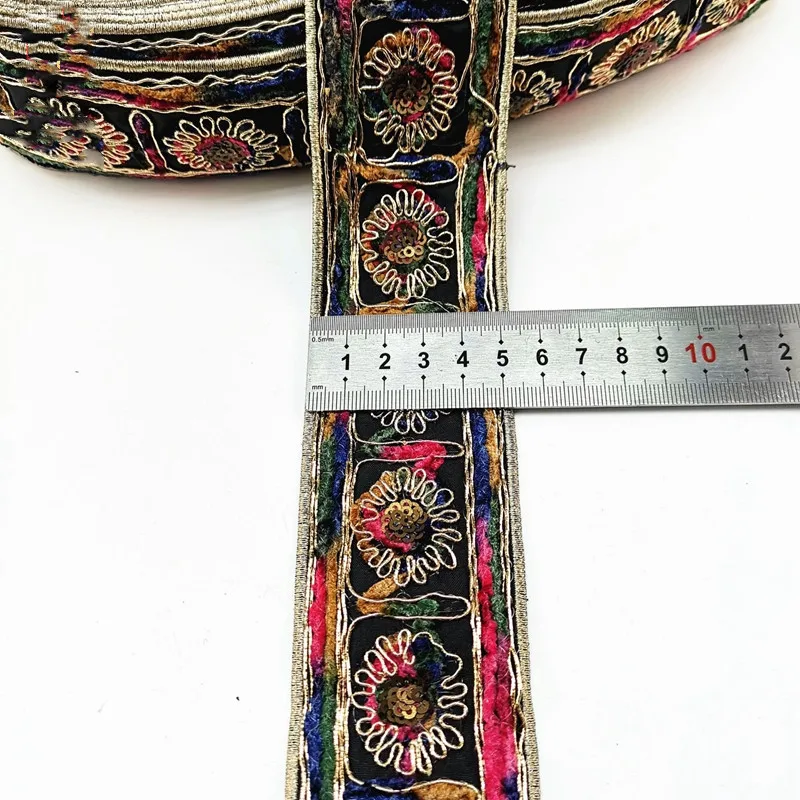 color 4 1 ярд блестки кружевная ткань черная вышивка цветок кружево блестки шитье для сумки обувь ремесло DIY Одежда Ткань швейцарская вуаль кружево - Цвет: color 4