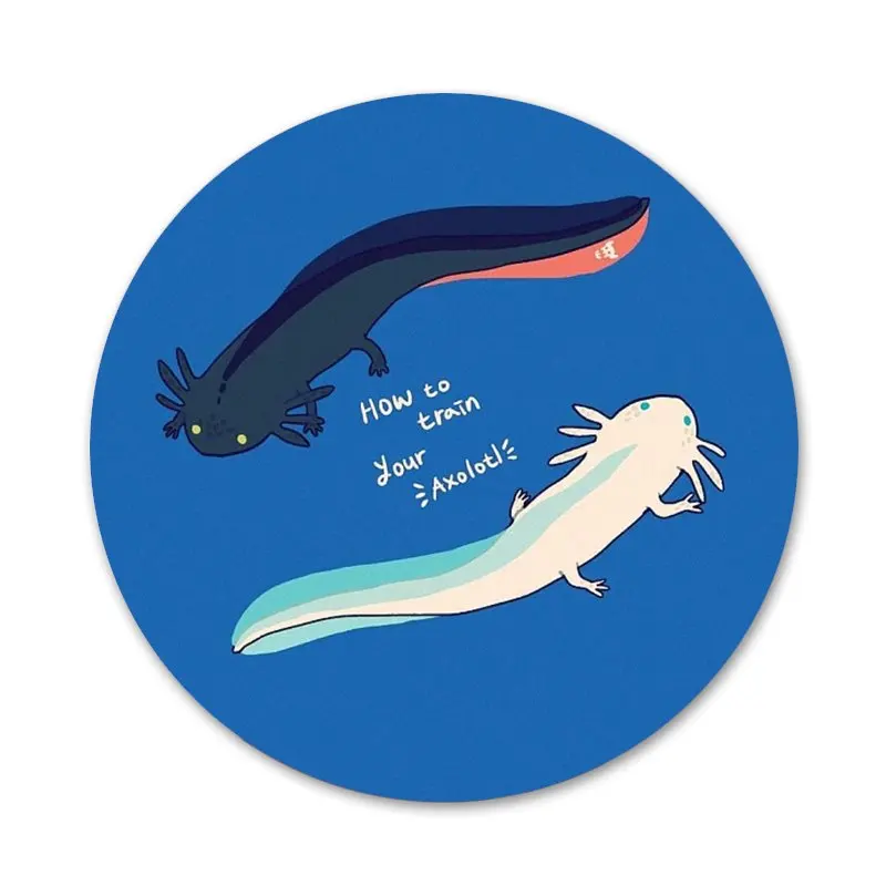 Милые значки с животными Axolotl металлические для детской лампы диаметром 58