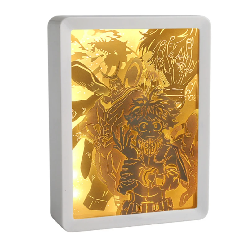 

My Hero Academia 3D Paper Carving Night Light DIY Handmade Anime LED Table Lamp USB Shadow Paper Decoration Light Birthday Gifts