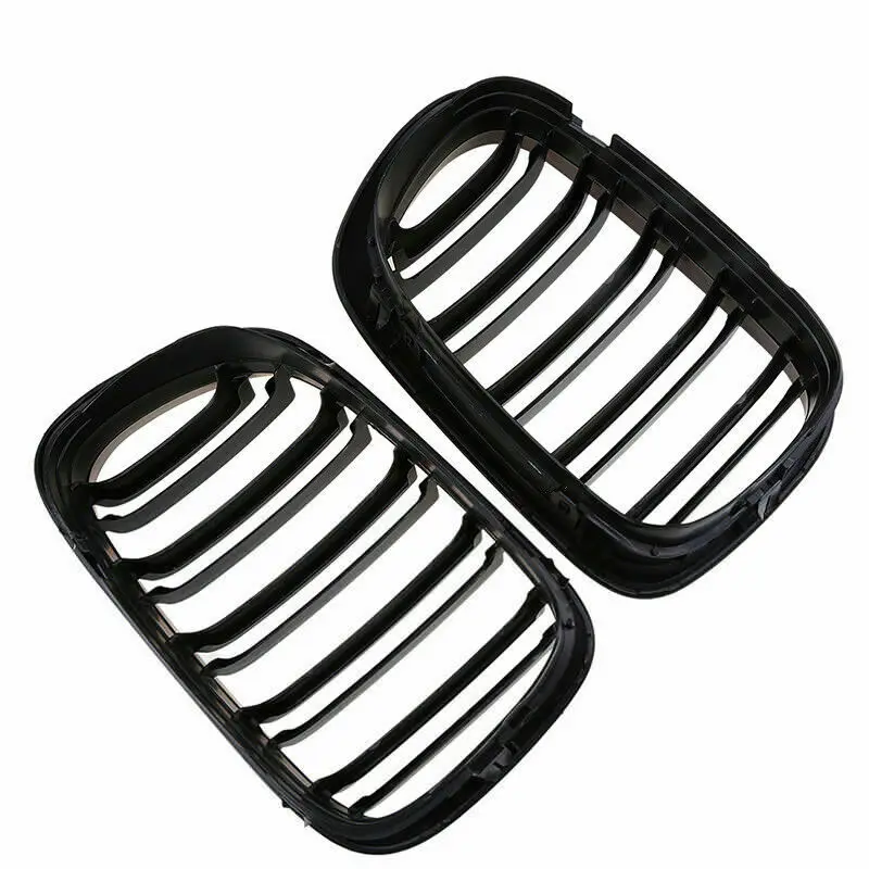 

Front Bumper Kidney Grill Replacement Dual Slat Grilles for Bmw E46 1999-2003 3 Series 2dr Matt Black