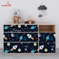 space astronaut wall sticker for kids room children decoration planets cabinet decal decorative film bedroom mural contact paper