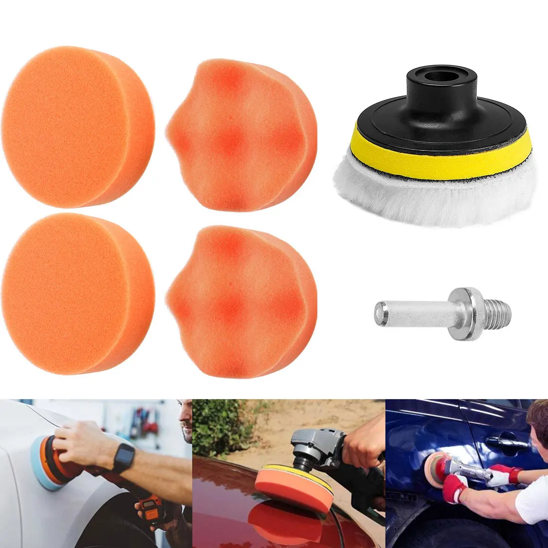 

Buffing Sponge Polishing Pad Hand Tool Kit For Car Polisher Compound Polishing Drill Adapter Self-Adhesive Waxing Tool Accessory