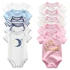 2020 хлопковая одежда для новорожденных, унисекс, боди с принтом для мальчиков и девочек, 5 шт.