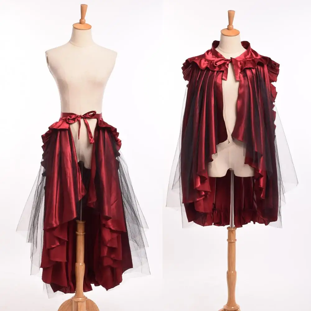 готика Уникальная викторианская готическая мышь Женская стимпанк Черная юбка