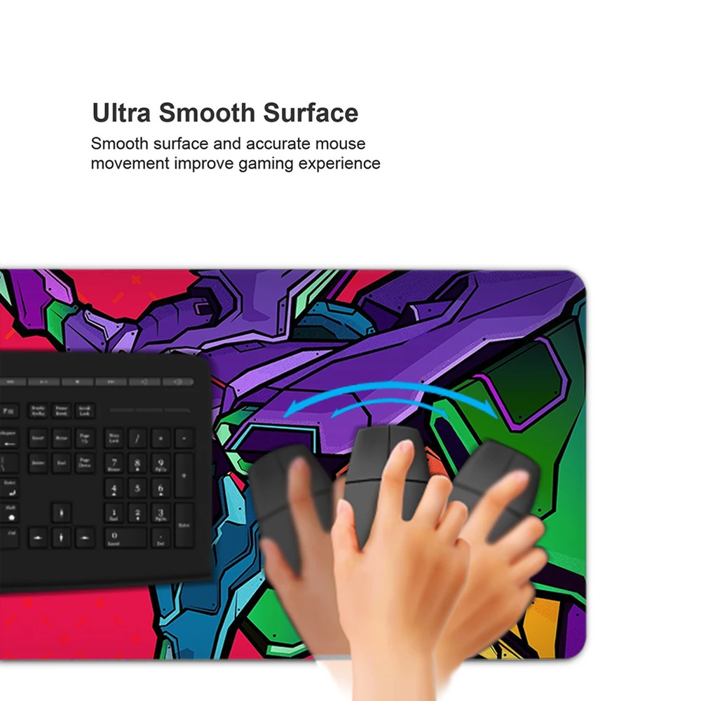 

Eva Evangelion Rubber PC Computer Gaming mousepad Anti-slip Natural Rubber with Locking Edge Gaming Mouse Mat xxl mousepad