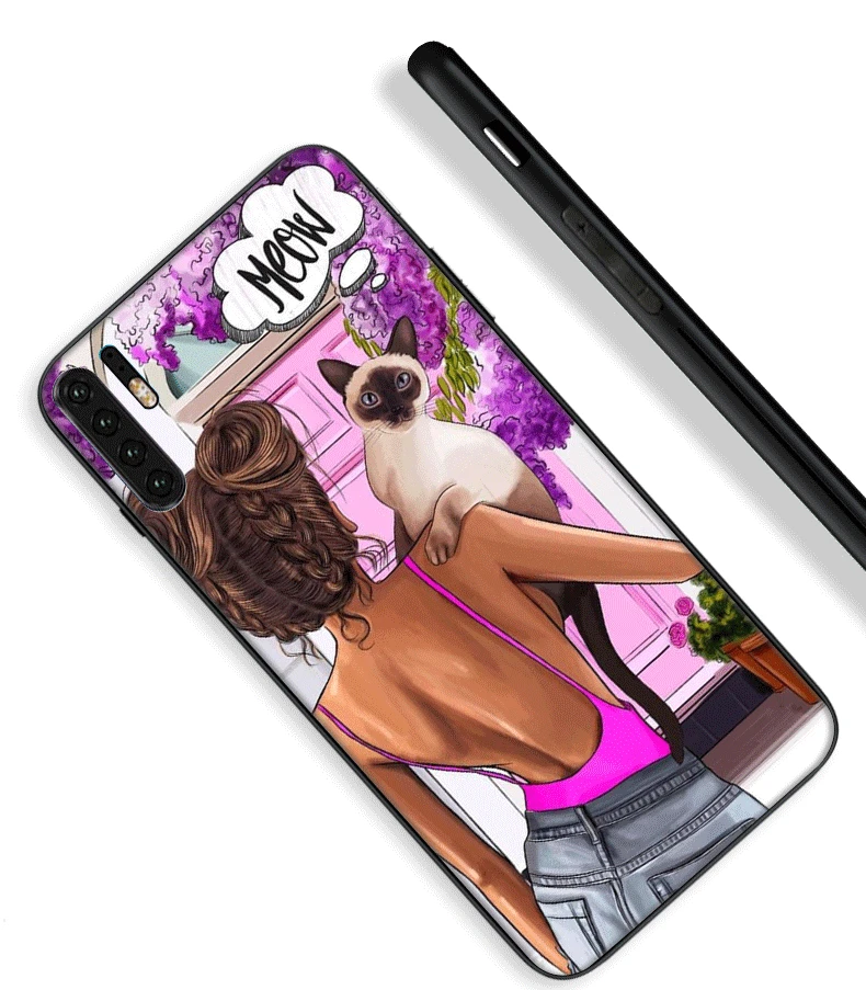 Чехол для телефона Queen heels из черного ТПУ Huawei P Smart Plus 2018 2019 Z Y6 Y7 Y9 Prime P40 Pro Max |