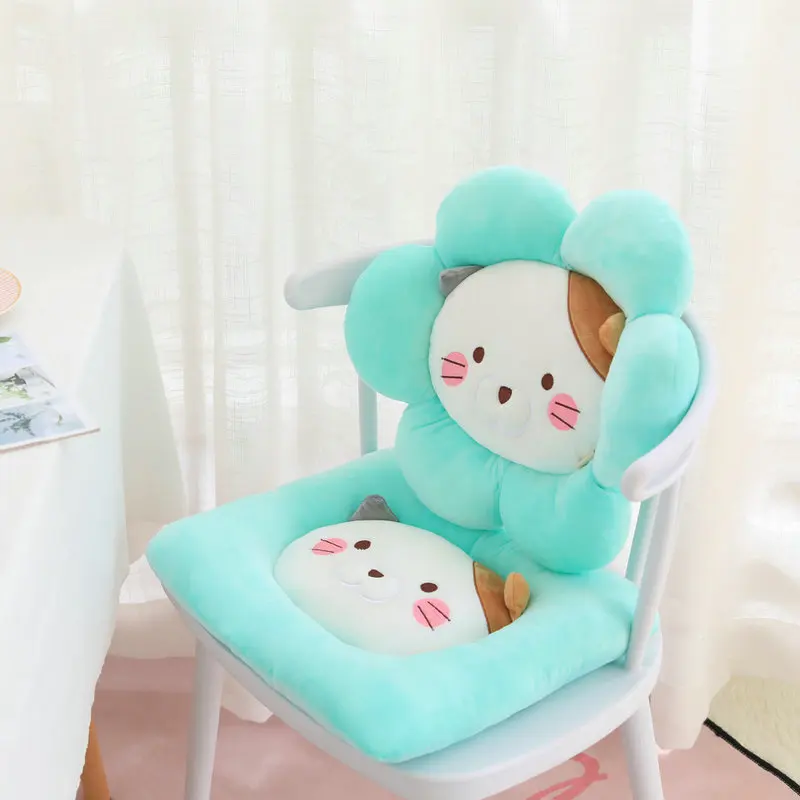 Мягкая мультяшная Желтая подушка для детского кресла милая кошка Шиба ину собака