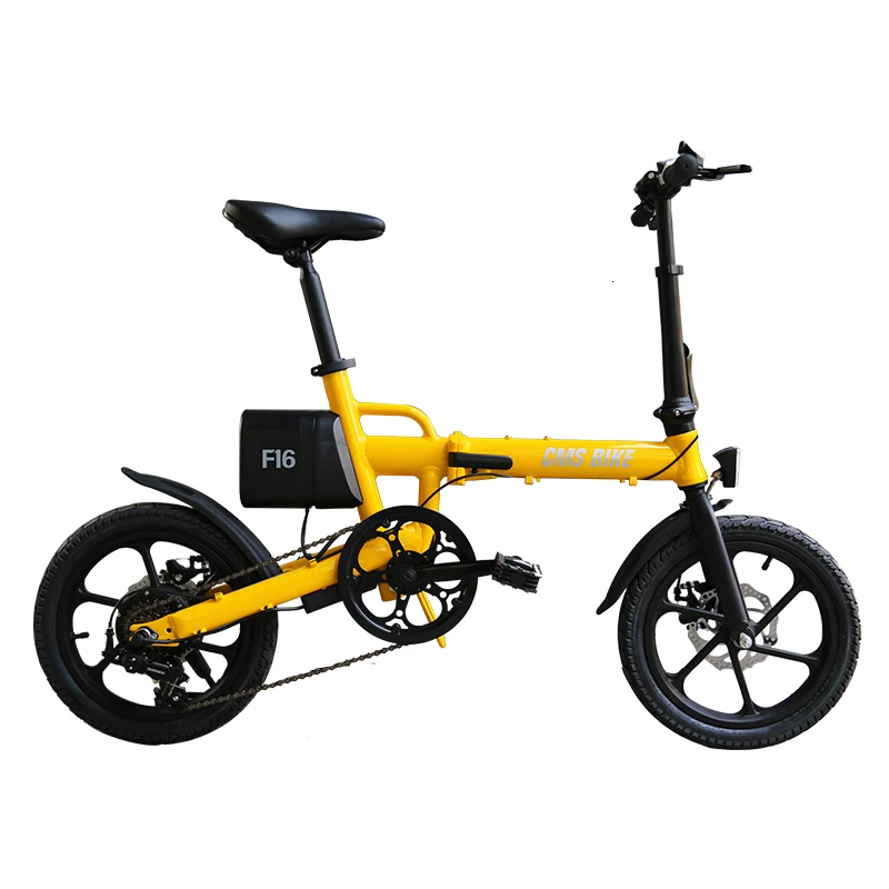36V 6AH 250W Yellow CMS-F16-Plus 1" складной с переменной скоростью городской складной электровелосипед с рамкой из алюминиевого сплава - Цвет: 36V 6AH 250W Yellow