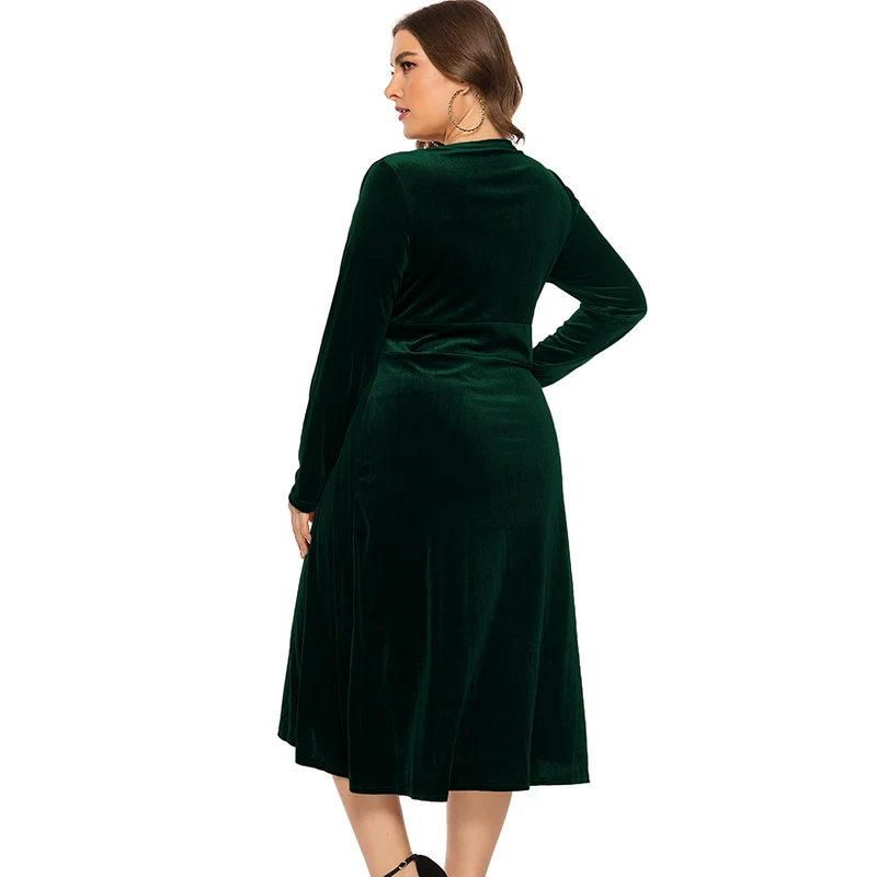 Romacci для женщин Большие размеры платье Вечерние кроссовер v-образный вырез с