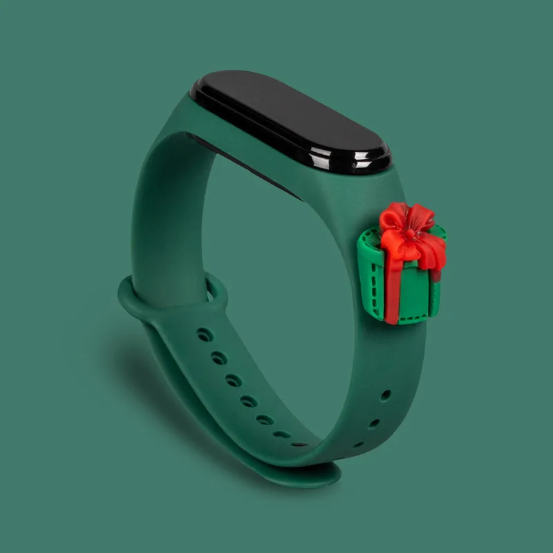Christmas Decorations 2022 New year strap For Xiaomi Mi band 6 4 5 Bracelet Elk cartoon Smart Watchband For Mi band 3 Wristband