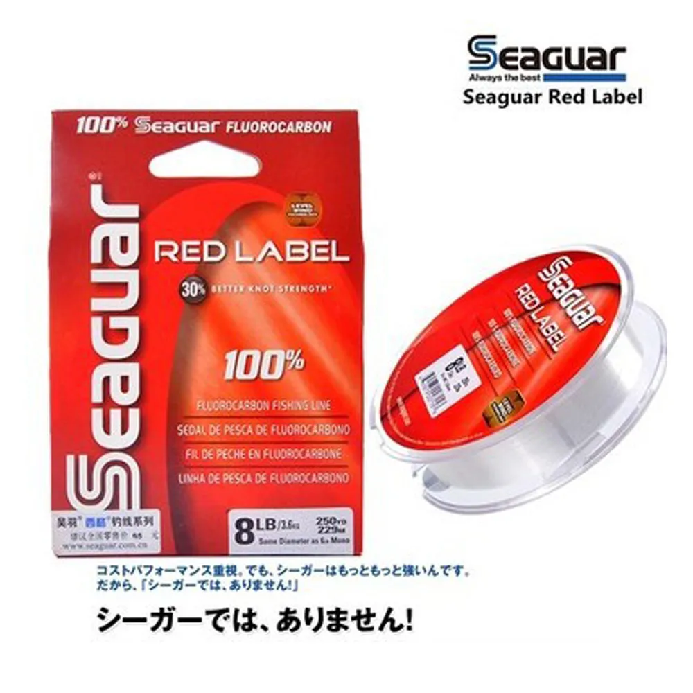 SEAGUAR оригинальная леска Красная этикетка 6LB 12LB 100% фторуглеродная для ловли карпа