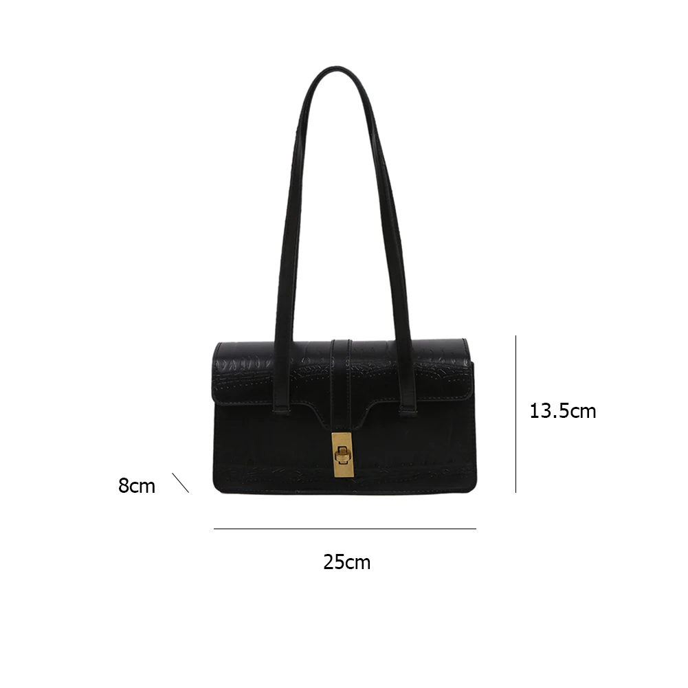 

Casual PU Leather Commuter Shoulder Bag Women Commuter Hasp Totes Handbags Fashion Street Portable Underarm Pouches Square Bags