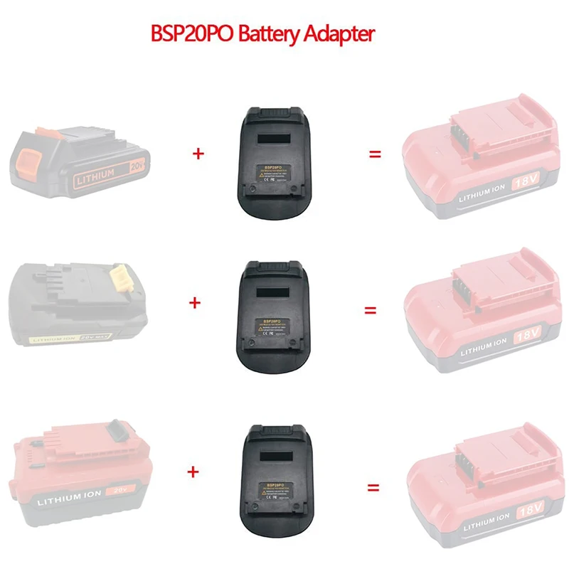 BSP20PO адаптер батареи для Black Decker/Stanley/Porter кабель 20 в литий ионная батарея