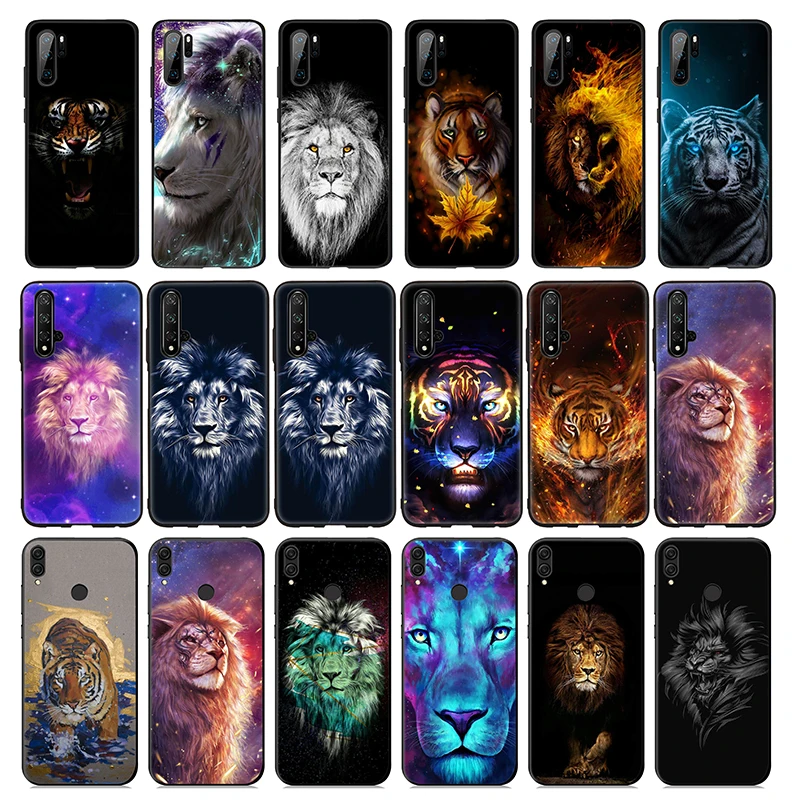 Tiger Lion Art Soft Silicone Case for Huawei Honor 10 9X 9 8 8X Lite 7X 7C 7A 6A Note |