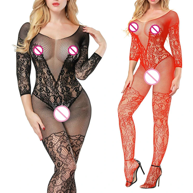 Plus Size Women Erotic Lingerie Slutty Female Backless Sexy Costumes Fishnet Babydoll Underwear Intimates Jumpsuit | Тематическая