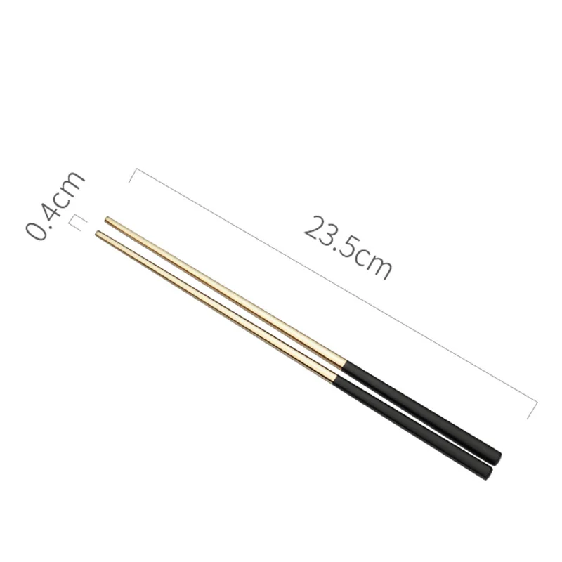 Chopsticks Золотой набор столовых приборов 304 из нержавеющей стали, столовый нож, вилка, Западный набор еды для детей, набор посуды для путешествий - Цвет: Chopsticks