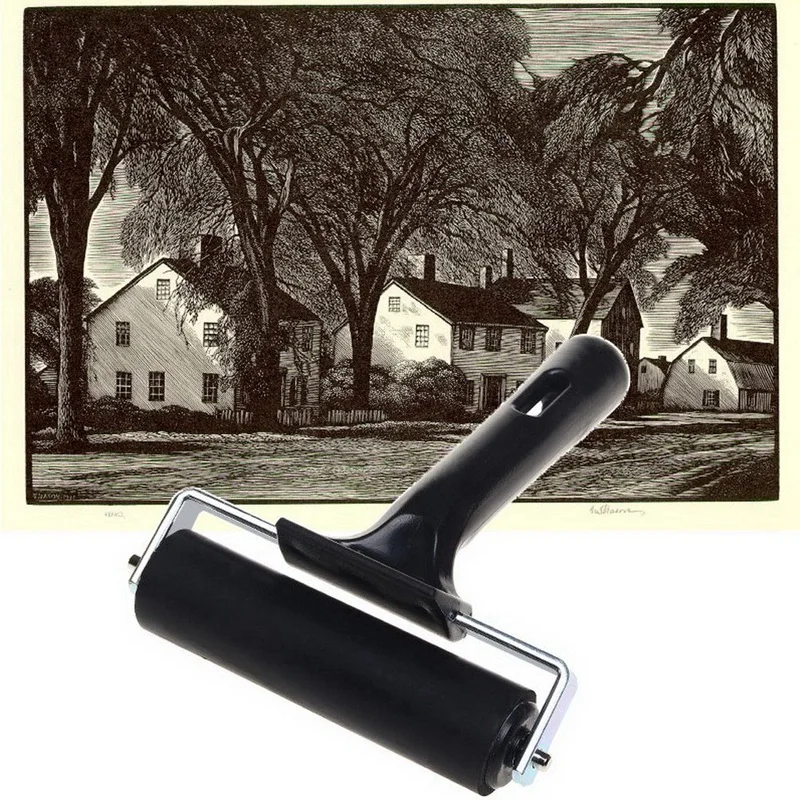 

Rubber Brayer Roller for Printmaking,Great for Gluing Application Also