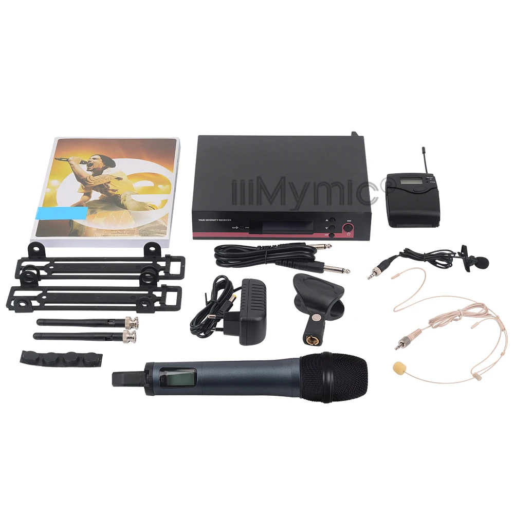 

PRO 100 G3 UHF Wireless Microphone Karaoke System With 122 g3 BodyPack Handheld Transmitter Headset Lavalier Tie Clip Mic