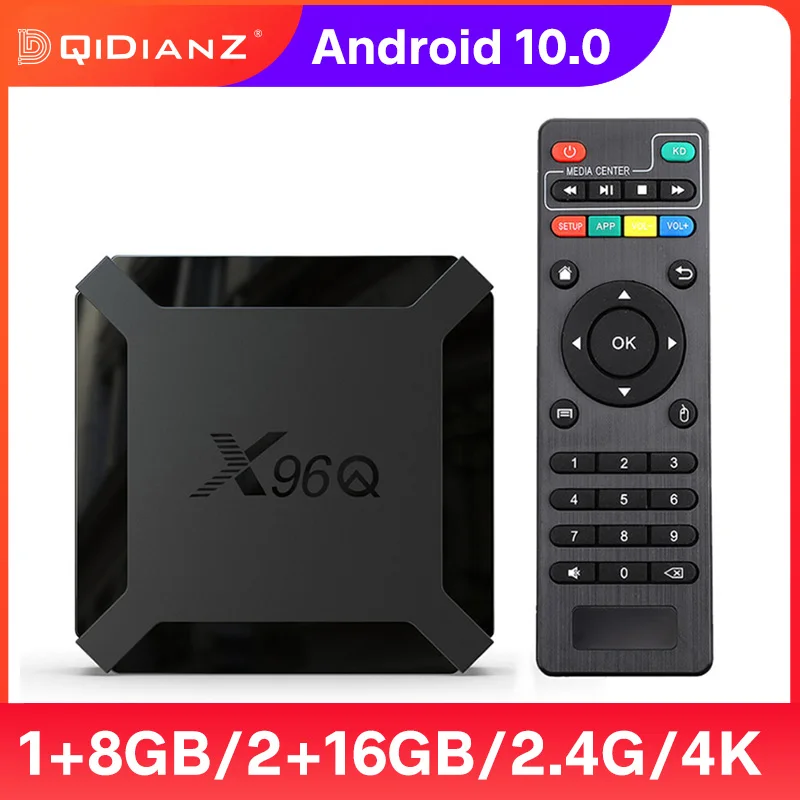 ТВ приставка Android 10 X96Q 2 4G Wifi Allwinner H313 четырехъядерный 1G 8G Гб 16 1080P медиаплеер X96 Q 4K