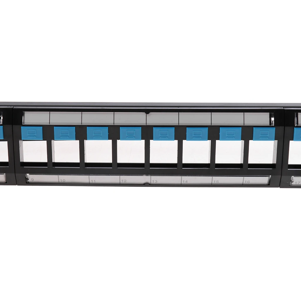 24 порта UTP Keystone Jack пустой патч-панель пластина Cat6 Ethernet RJ-45 19' в