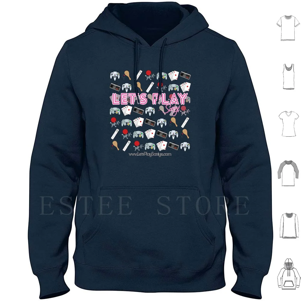 Let'S Play Pink T Shirt Hoodie Long Sleeve Video Games Games Toys Saniye 68 Records 6 8 Records