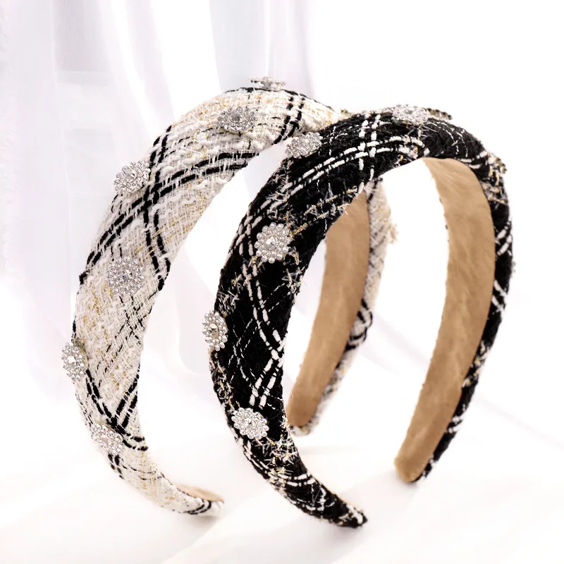 

Korean Fabric Plaid Hair Scarf Band Bows Hairband for Women Girl Korea Headbands Fashion Accessorie