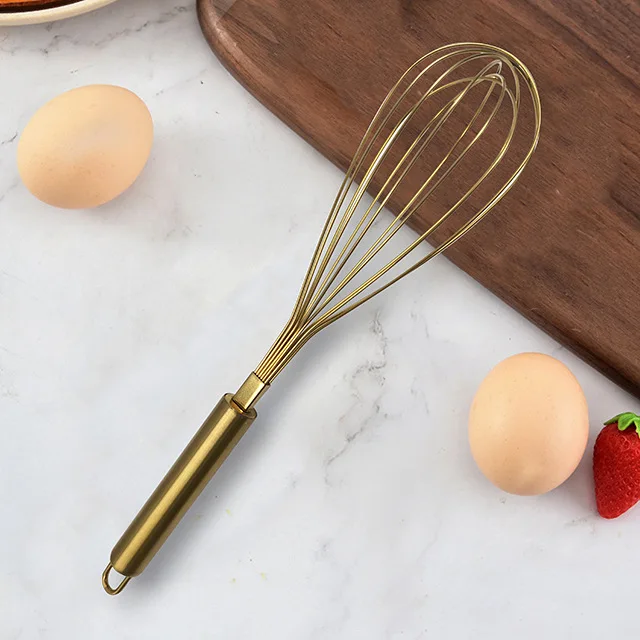 

1Pcs Gold Stainless Steel Egg Beater Hand Whisk Egg Mixer Baking Cake Tool Baking Set Home Egg Tools Kitchen Accessories for Egg
