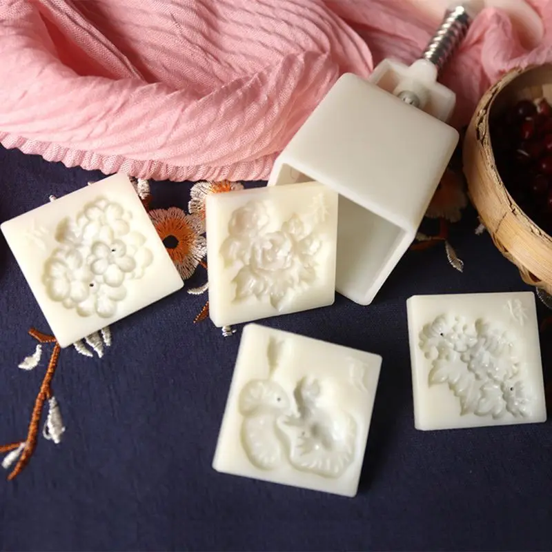 Mooncake Fodant подарок DIY луна торт плесень с 4 штампами режим шаблон для выпечки