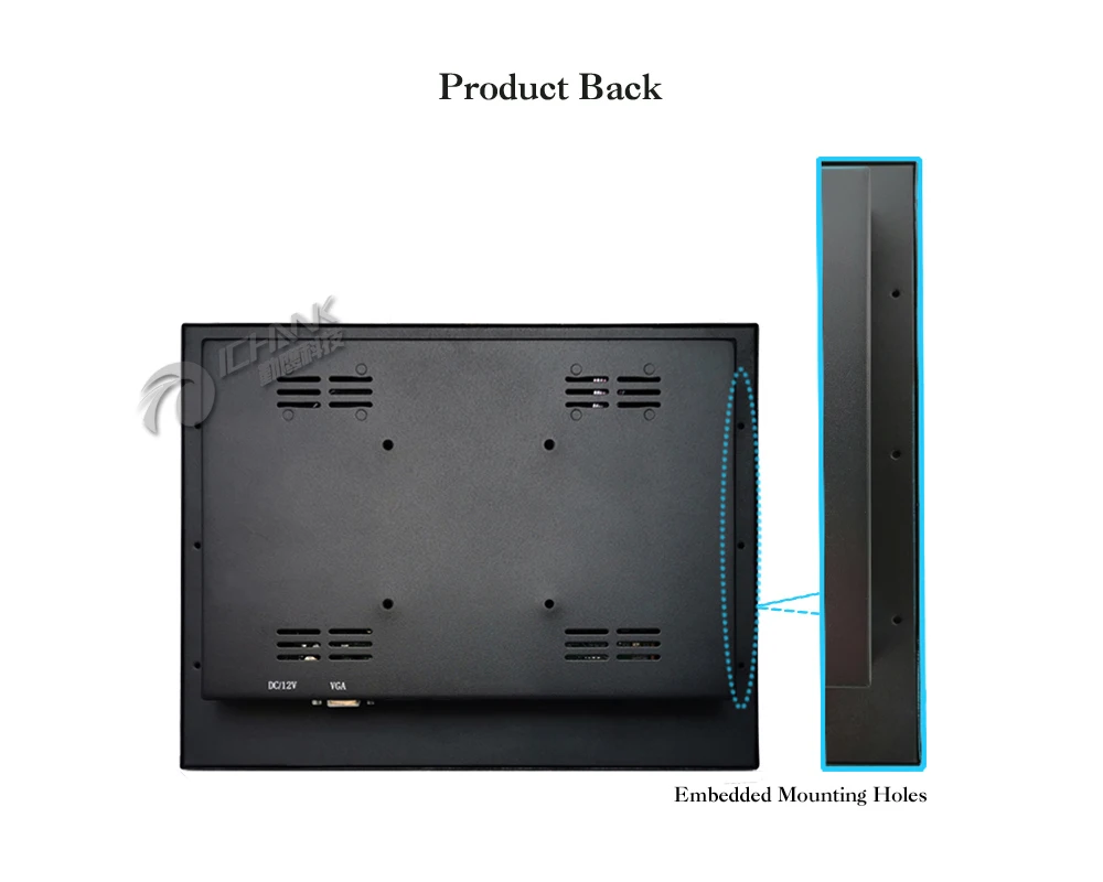 ZB120TN-DV2/12 дюймов 1024x768 HD металлический чехол DVI VGA дисплей монитор ЖК-экран с закаленным защитой от царапин защитное стекло