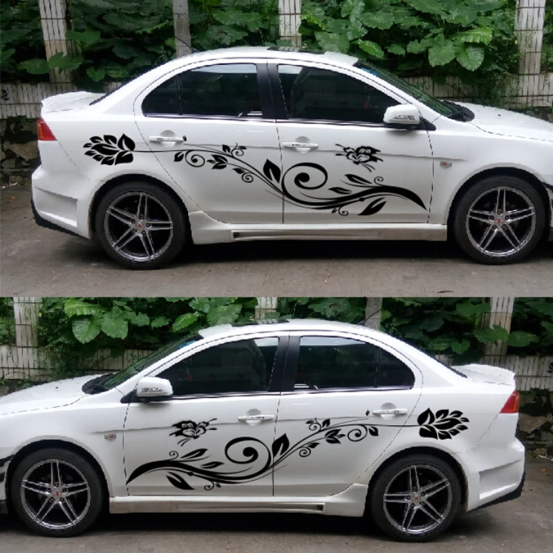 

180 см Универсальный ПВХ 2 цвета бабочка любовь цветок Тотем личность гоночный автомобиль линия талии брызговик боковая Наклейка на тело