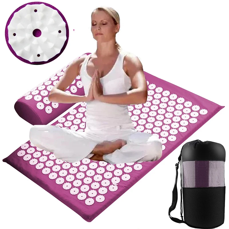 

Acupressure Mat Massage Relieve Stress Back Body Pain Spike Cushion Yoga Acupuncture Mat