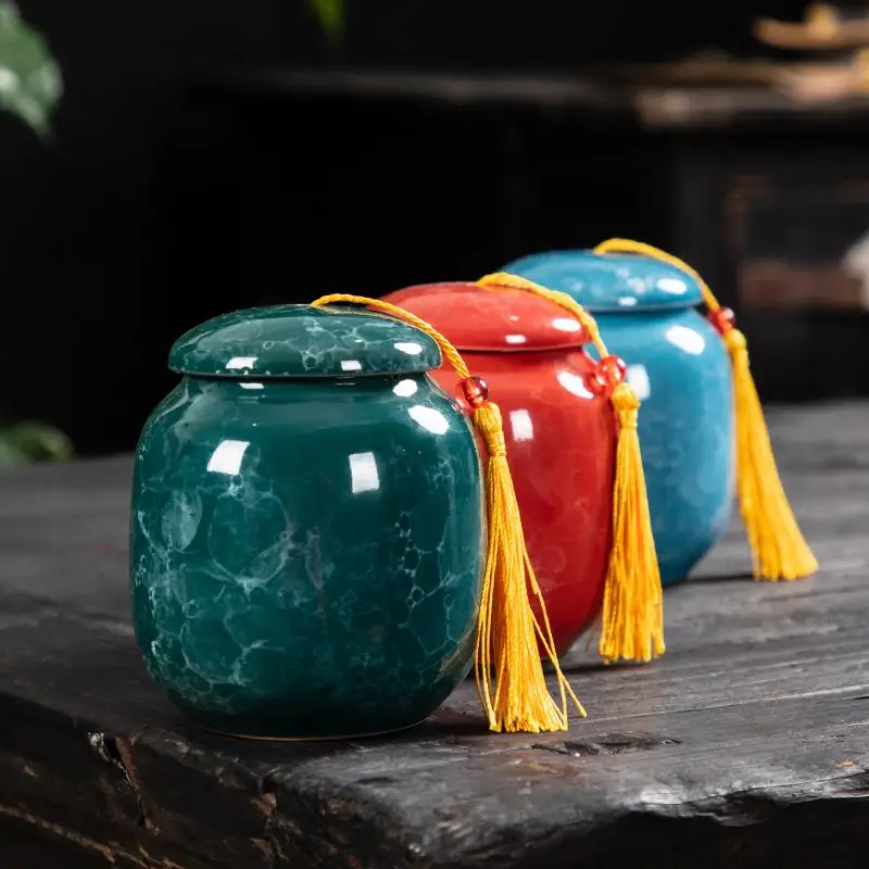 2 шт. подарочные украшения китайские керамические чайные канистры контейнер