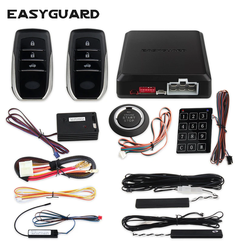 EASYGUARD smart key PKE ключи сигнализации Система бесключевого доступа кнопка запуска сенсорный ввод пароля вибрации keyless go сис
