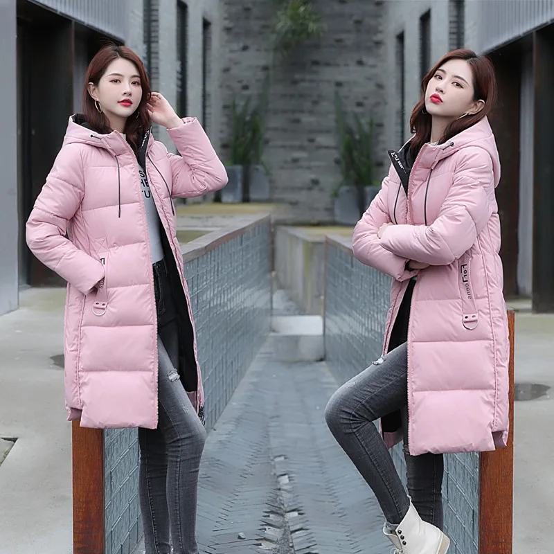 2020 new cotton-padded women's long slim padded down cotton-padded jacket coat winter ladies fashion cotton-padded clothes