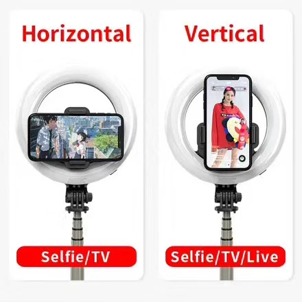 Кольцевой светильник для селфи LED лампа 5 дюймов с держателем телефона штативом и