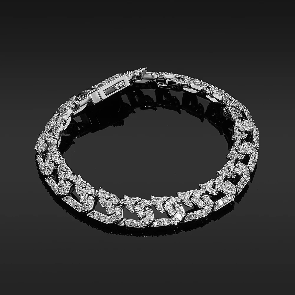 

Модный дизайн, мужской браслет-цепочка 10 мм, позолоченный, с микро-инкрустацией из фианита, роскошные украшения в стиле хип-хоп, подарочные у...