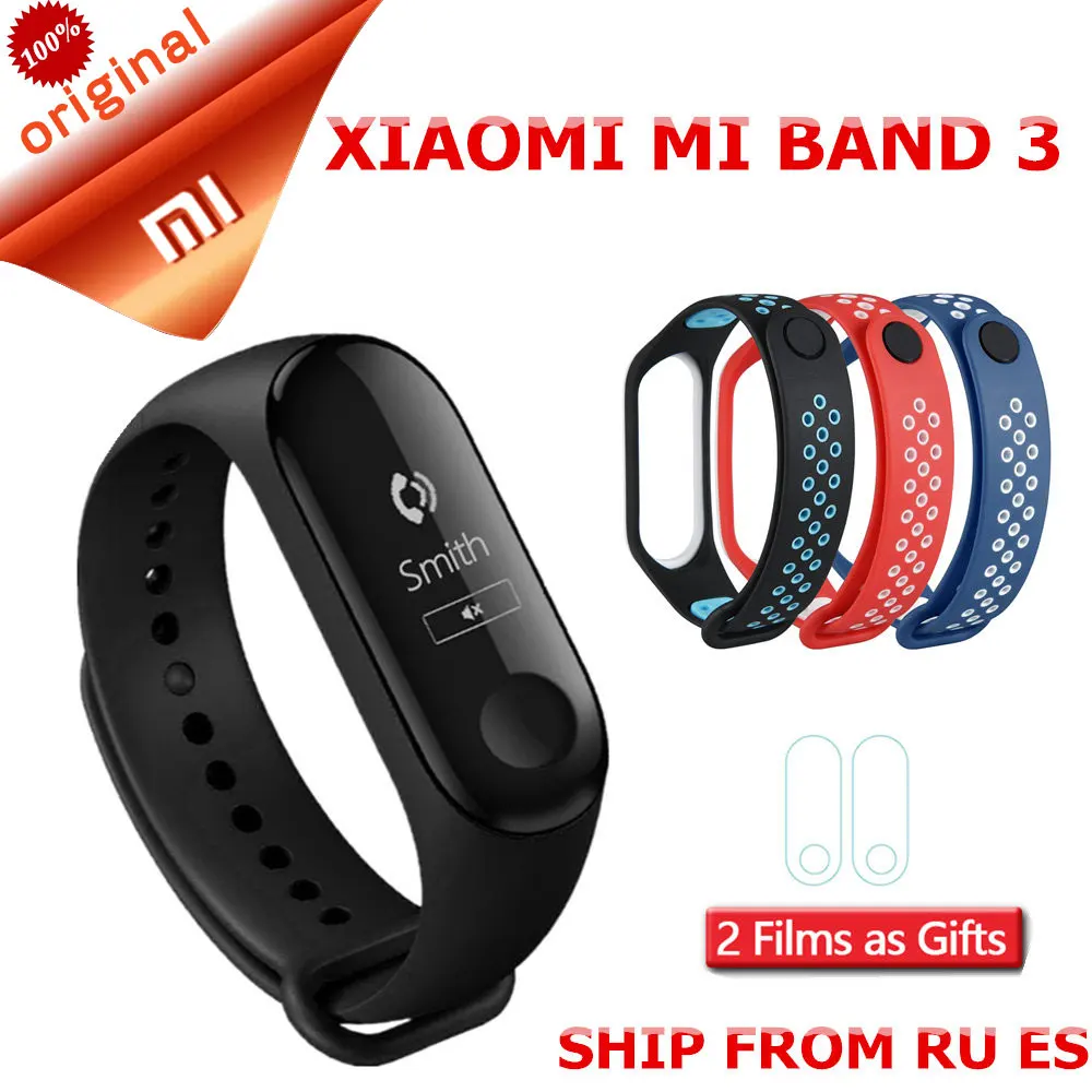 Xiaomi mi Band 3 умный Браслет Водонепроницаемый отчет о погоде mi Band 3 водонепроницаемый АОН OLED экран умный Браслет mi band 3