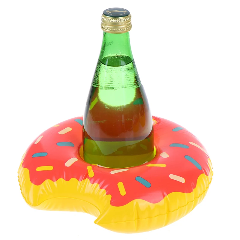

New 3pcs/lot Donuts Inflatable Water Drink Floating Cup Holder Circle For Swimming Pool Party Decorations