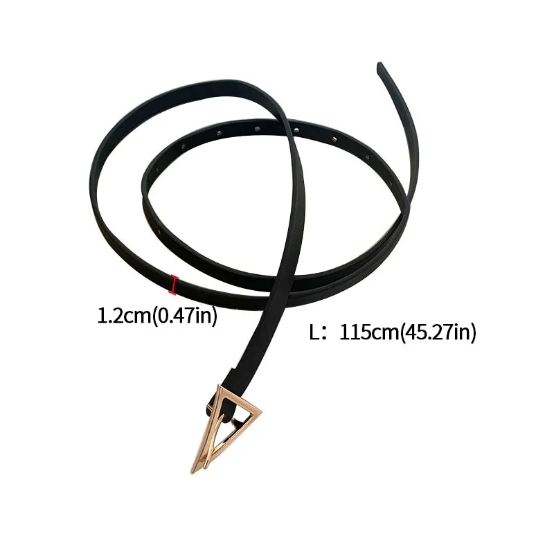 Ремень с сумкой из искусственной кожи Женский модный пояс золотой треугольной