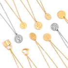 Ожерелье женское тонкое из нержавеющей стали, модное ювелирное изделие в готическом стиле с монетницей и изображением Сента-замка, колье-чокер золотистого цвета с цепочкой