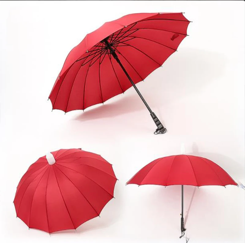 16K поставляется с водонепроницаемым рукавом длинной ручкой зонт для мужчин и