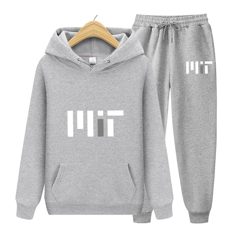 

Oversized Hoodies Sets Men/Women Harvard University MIT Hoodie Sets 2pcs Sweatshirt + Pants Sportswear Football Clothes Gift