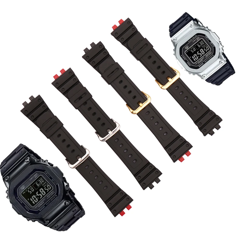 Pin buckle resin strap for Casio G-SHOCK GMW-B5000 watch accessories waterproof rubber strap men's ladies bracelet watch band