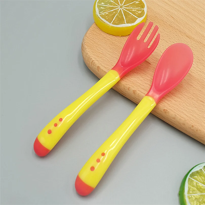 Ложка для грудничков Температура теплочувствительная новорожденного забота о кормлении Безопасность