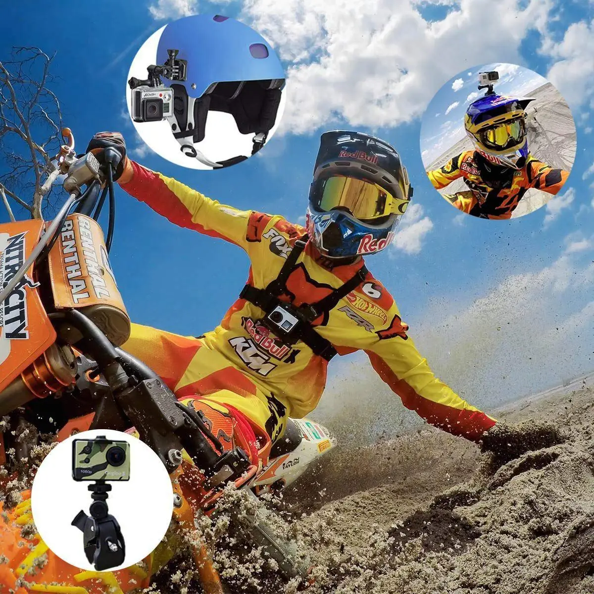 Аксессуары для камеры GoPro Hero 2018 Session/6 5 4 3 + SJ4000/5000/6000/AKASO/APEMAN/DBPOWER/и sony Sports DV и многое
