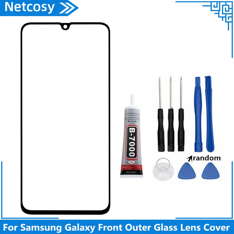 Для samsung Galaxy A10 A20 A30 A40 A50 A60 A70 A80 A90 передняя внешняя стеклянная крышка объектива Замена с B-7000 15 мл клей и инструменты