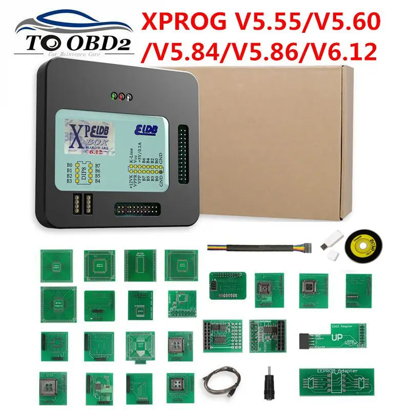 Новейший X Prog-M Xprog m V5.55 V5.60 V5.84 V5.86 V6.12 ECU чип программист тюнинга X Prog M Box 5,55 XPROG-M без usb-ключа