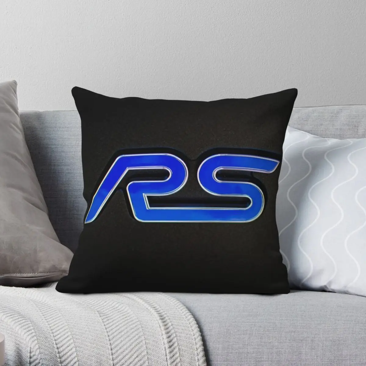 

Ford Focus RS Emblem Square Pillowcase Polyester Linen Velvet Creative Zip Decor Throw Pillow Case Car Cushion Case