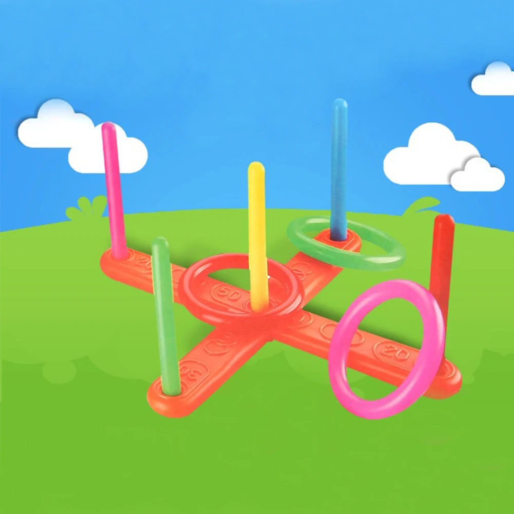 

Home Funny Multicolor Garden Kids Toy Outdoor Portable Educational Non Toxic Plastic Game Hoop Ring