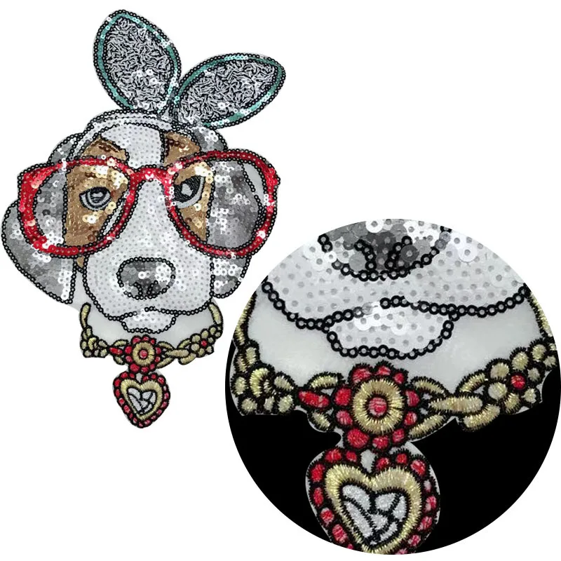 Модные собака блесток с вышивкой для детей он может быть использован в футболка